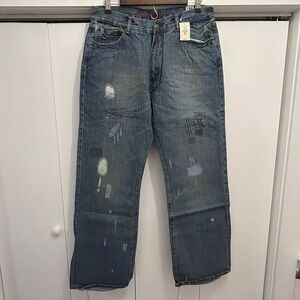 VTG Y2K Abercrombie EZRA FITCH 1892 Jeans Men's Sz 34x32 Bootcut Distressed, NEW